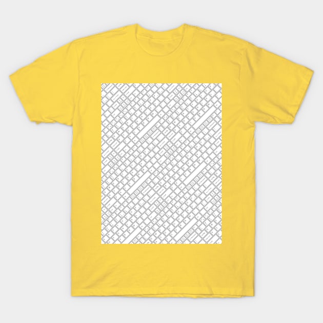 Keyboarded White T-Shirt by Grandeduc